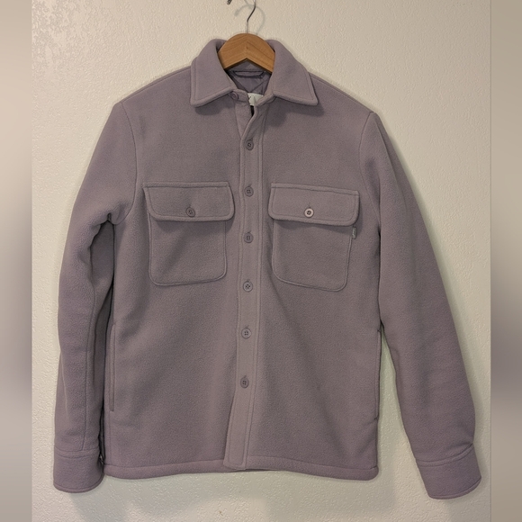 TNA Aritzia Polar Shirt Jacket In Purple Ash - Picture 4 of 13